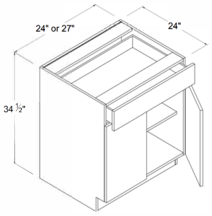 Base Cabinet Double Doors - High Gloss Gray