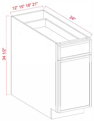 Base Cabinet Single Door - Slim Dove White