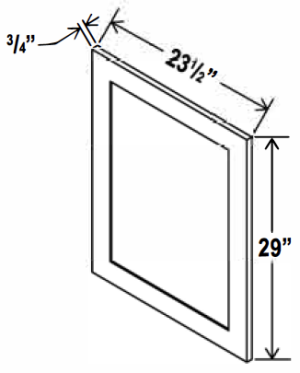 Base Decorative Door Panel - Aspen Charcoal