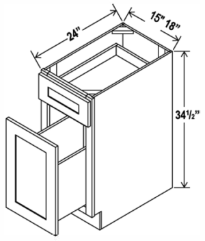 Base Waste Basket Cabinet - Aspen Charcoal