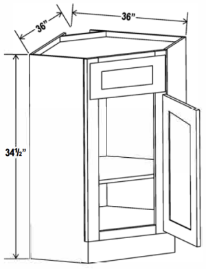Corner Sink Base Cabinet - Aspen Charcoal