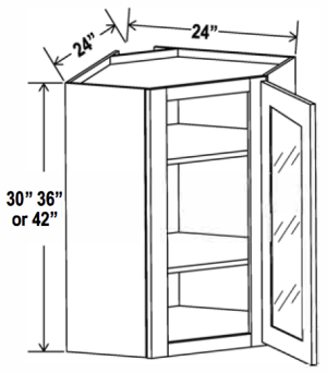 Diagonal Corner Wall Glass Door - Aspen Charcoal