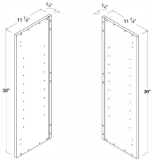 Finished Side Wall Panel 36"H - High Gloss Gray