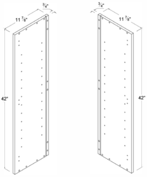 Finished Side Wall Panel 42"H - High Gloss Gray