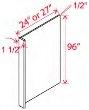 Refrigerator End Panel - Slim Dove White