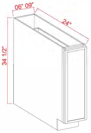 Spice Pull Base Cabinet - Slim Dove White