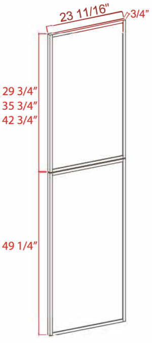 Tall Decorative Door Panel - Slim Dove White