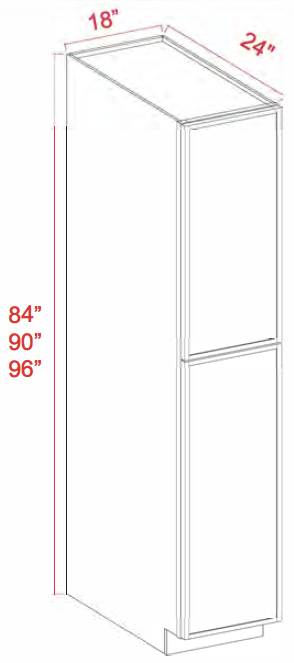 Tall Pantry 2 Doors - Slim Dove White