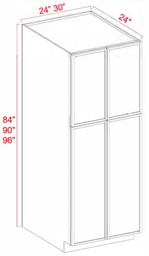 Tall Pantry 4 Doors - Slim Dove White