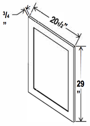 Vanity Base Decorative Door Panel - Aspen Charcoal