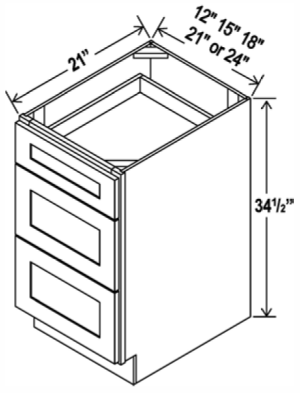 Vanity Drawer Base Cabinet - Aspen Charcoal