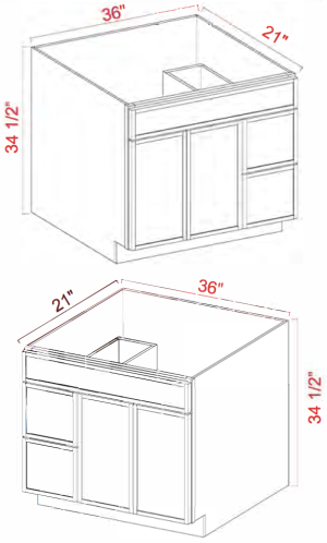 Vanity Drawer Cabinet - Slim Dove White
