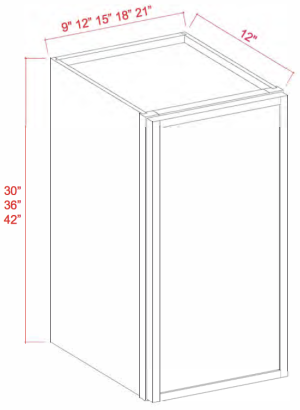 Wall Cabinet Single Door - Slim Dove White
