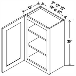 Wall Cabinet Single Door - Aspen Charcoal