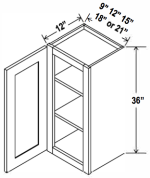 Wall Cabinet Single Door - Aspen Charcoal