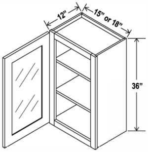 Wall Cabinet Single Glass Door - Aspen White